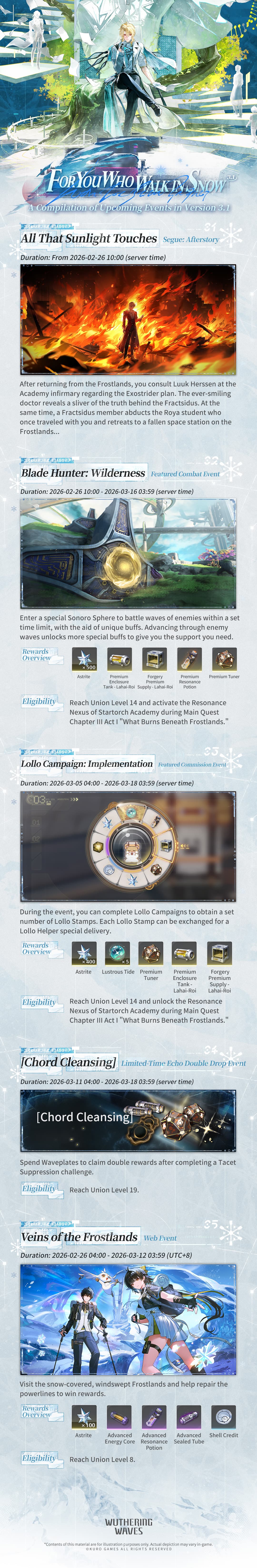 Upcoming Events in Wuthering Waves Version 3.1