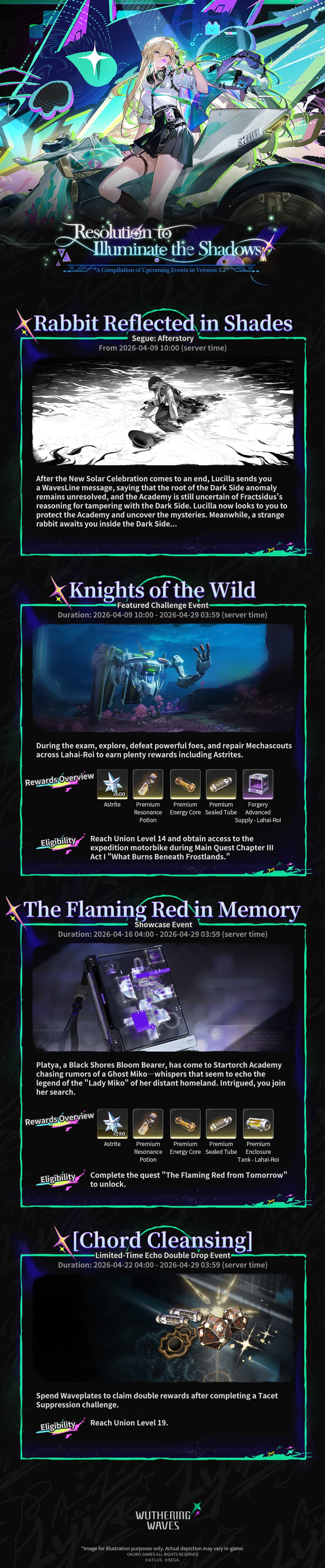 Upcoming Events in Wuthering Waves Version 3.2